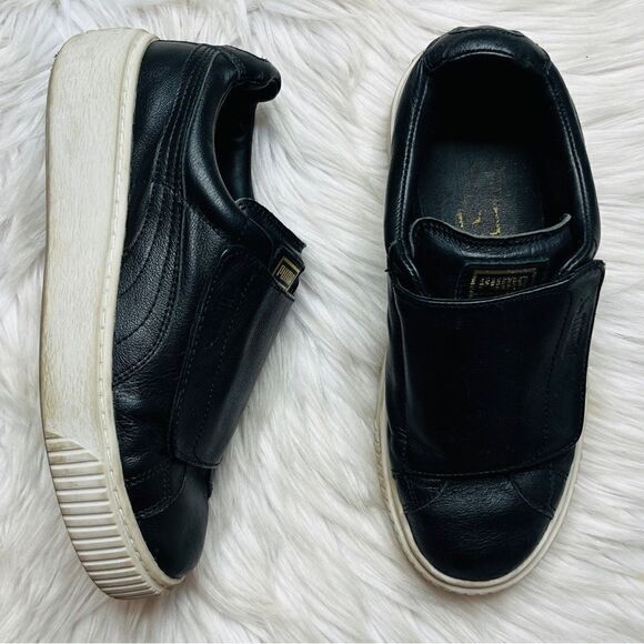 Puma Basket Platform Strap Slide on Sneakers Black Size 7 - Picture 1 of 6